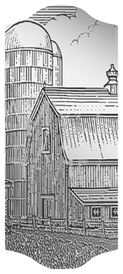 DARAY-C-564-SL Barn Scene Silver